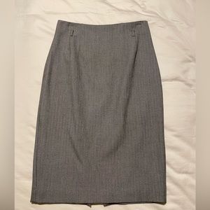 Grey pencil skirt - herringbone style pattern